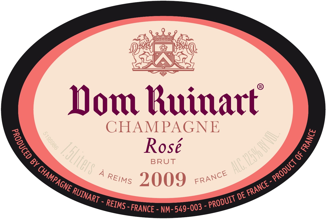 TABC label artwork for DOM RUINART ROSE 2009
