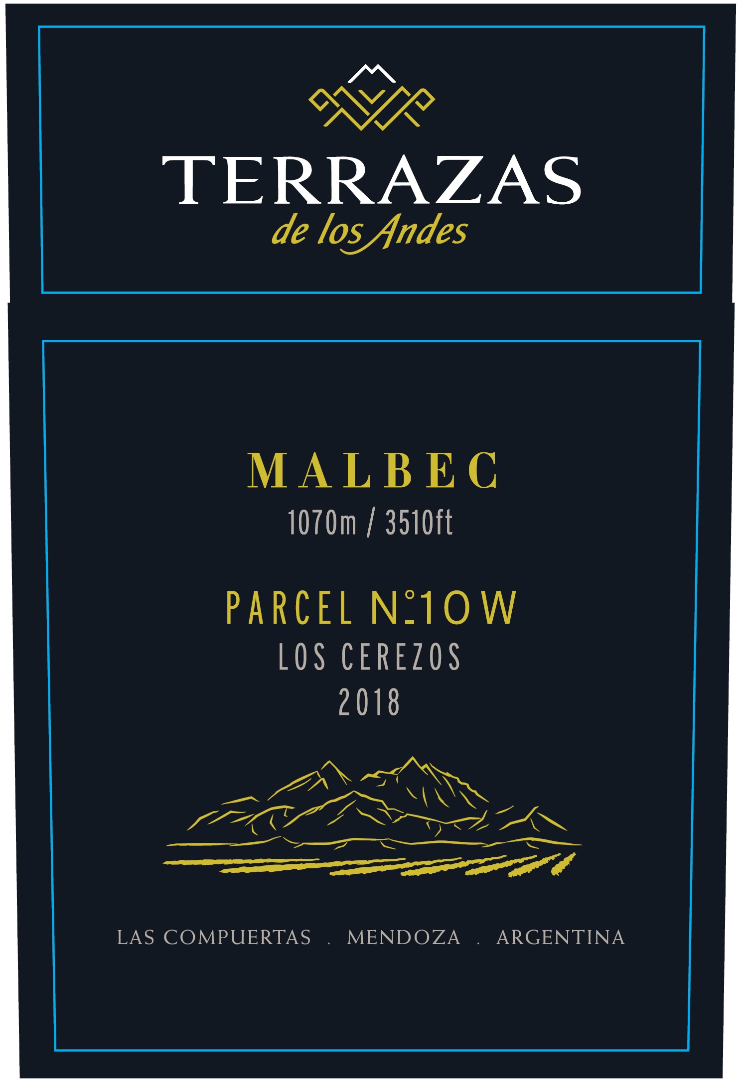 TABC label artwork for TERRAZAS SINGLE Parcel Malbec Cerezos 2018