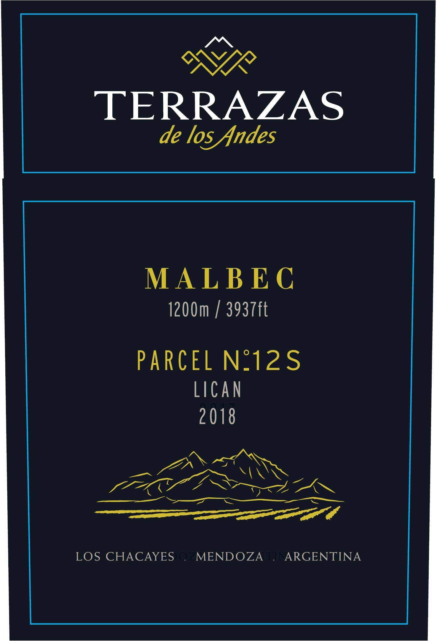 TABC label artwork for TERRAZAS DE LOS ANDES SINGLE PARCEL MALBEC LICAN