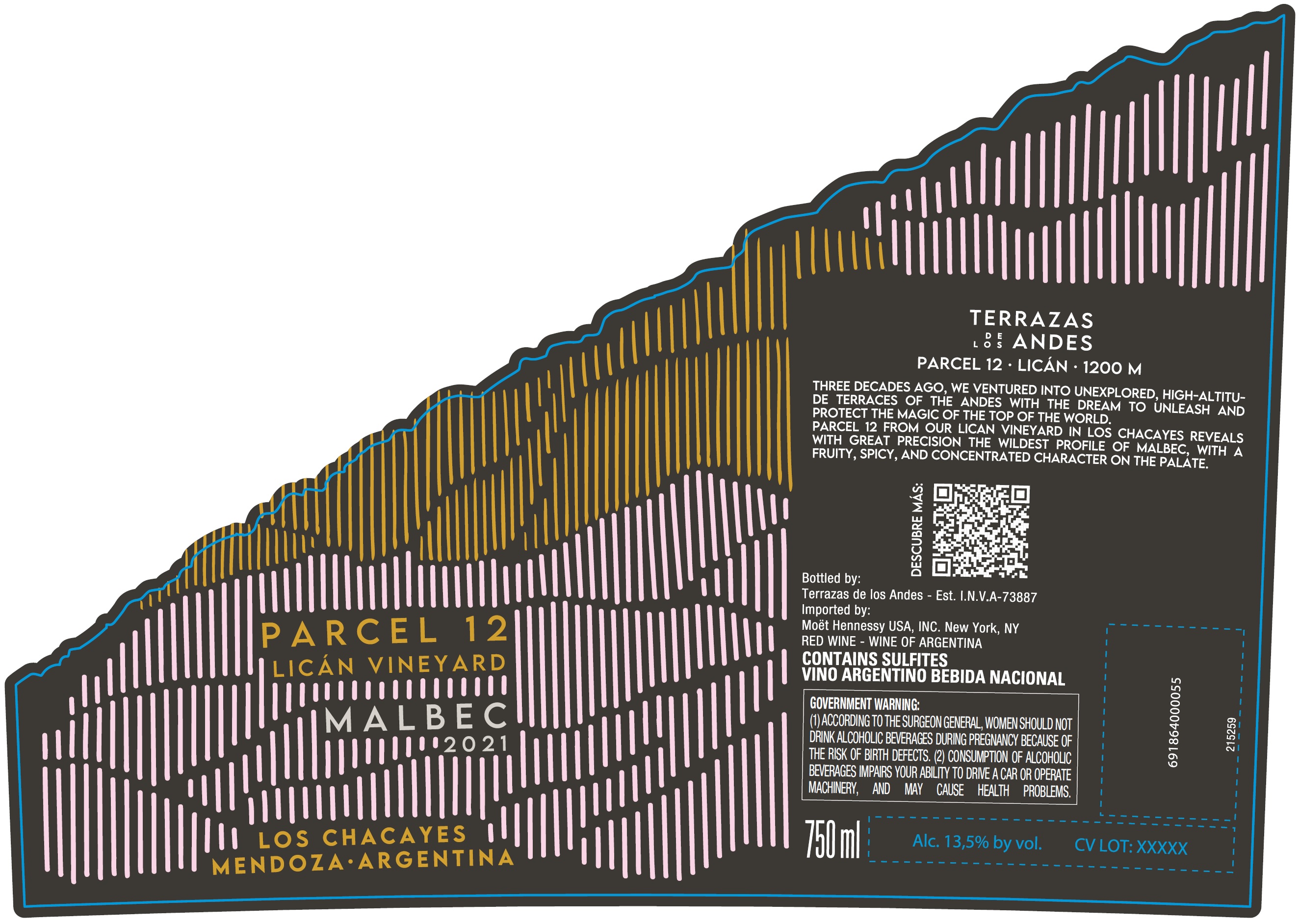 TABC label artwork for TERRAZAS DE LOS ANDES SINGLE PARCEL MALBEC LICAN