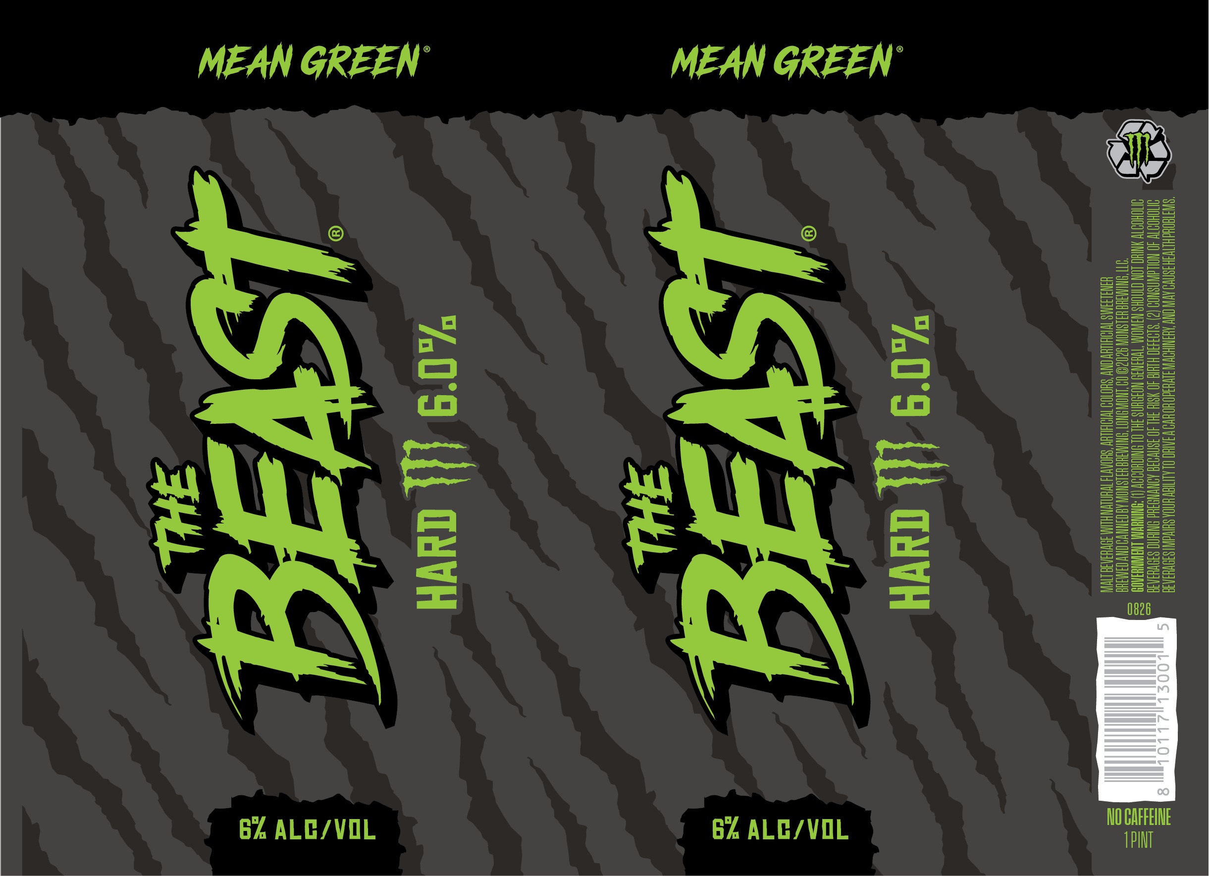 TABC label artwork for MONSTER BREWING THE BEAST MEAN GREEN