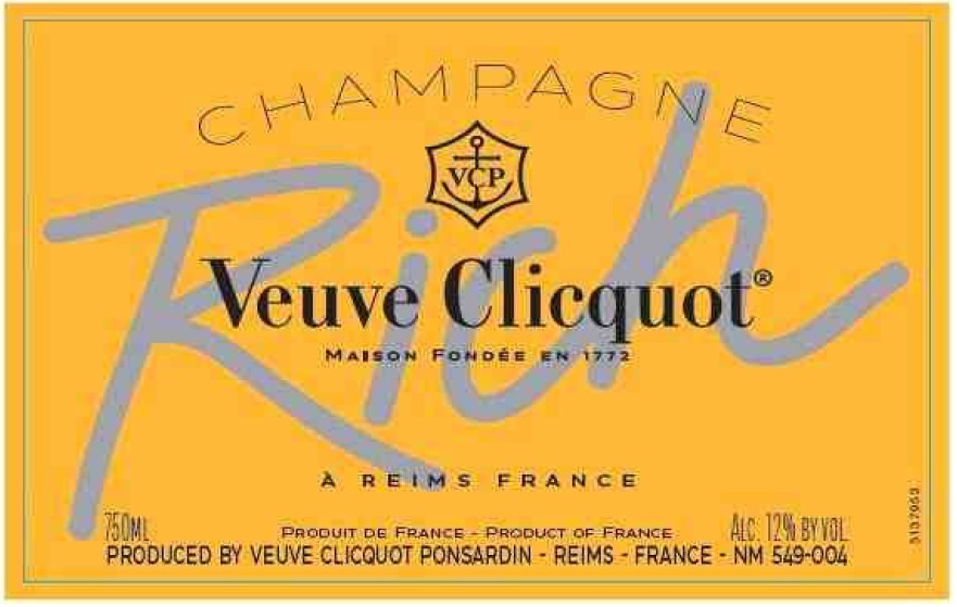 TABC label artwork for VEUVE CLICQUOT RICH BRUT - 15107001000521