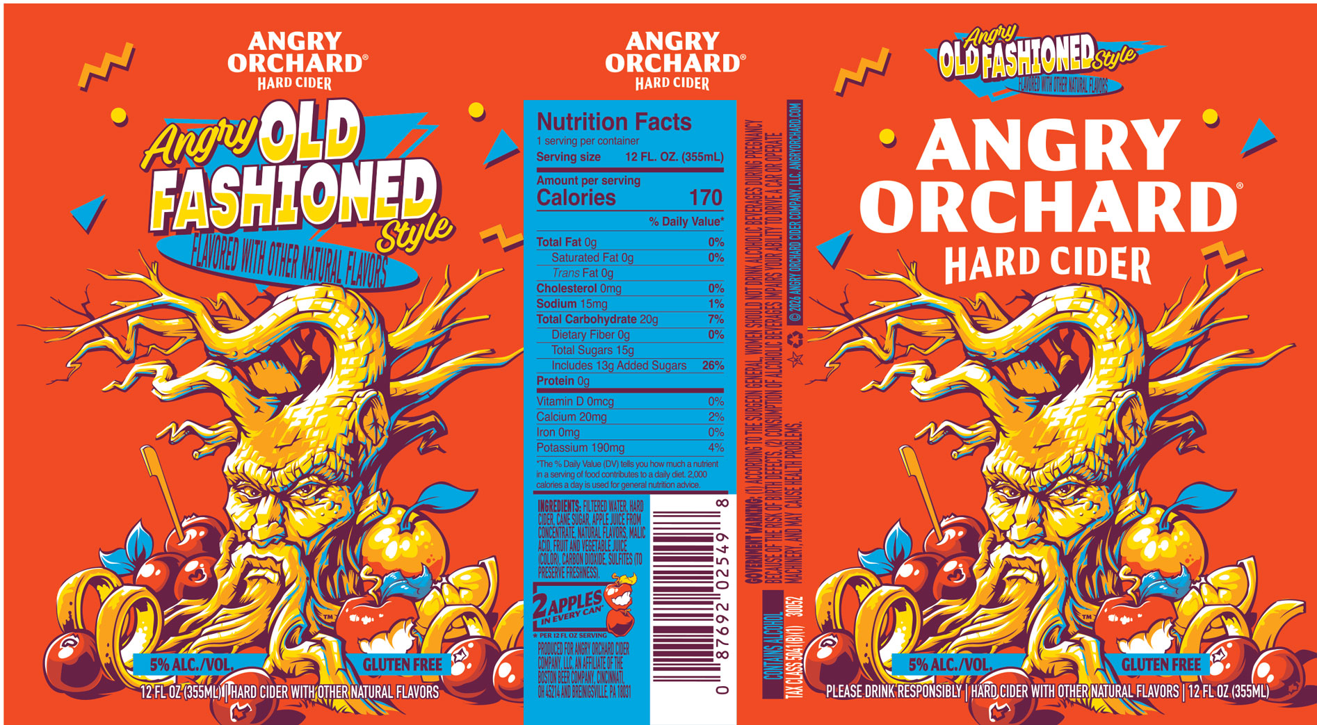TABC label artwork for Angry Orchard Angry Old Fashioned Style