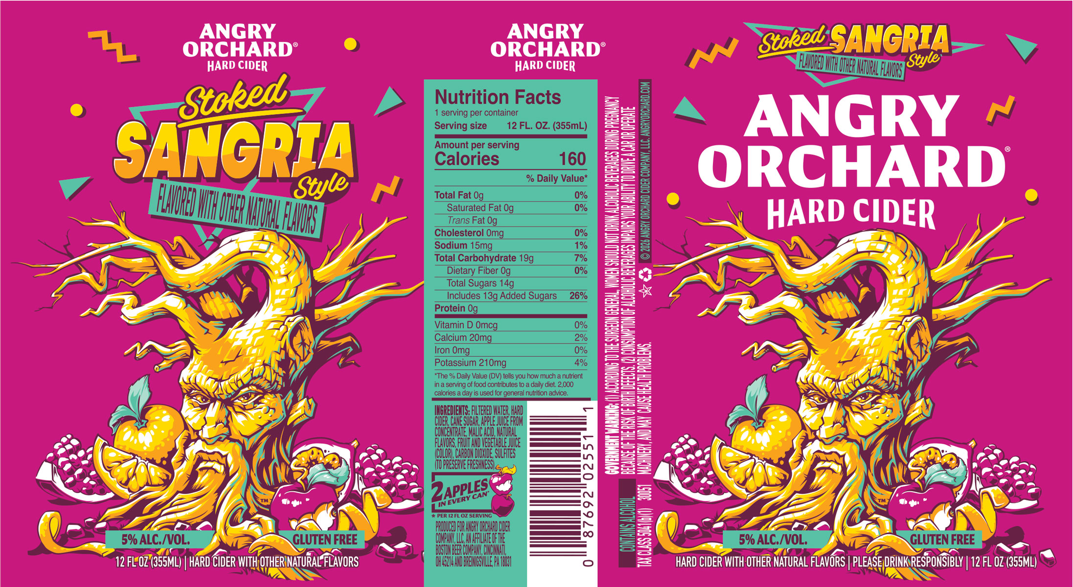 TABC label artwork for Angry Orchard Stoked Sangria Style