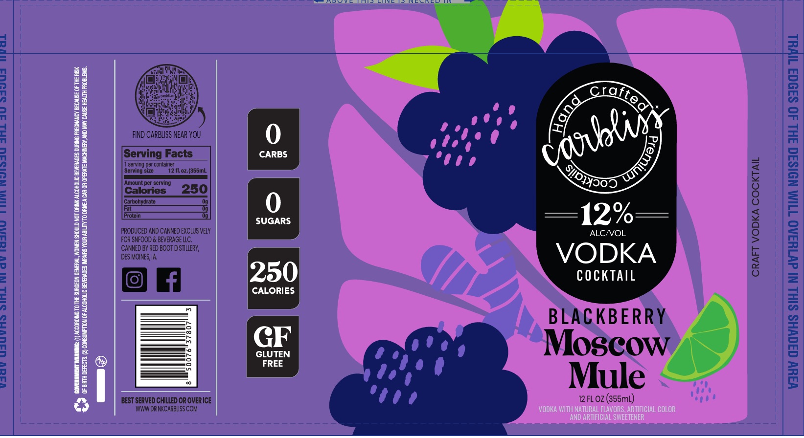 TABC label artwork for Carbliss Blackberry Moscow Mule