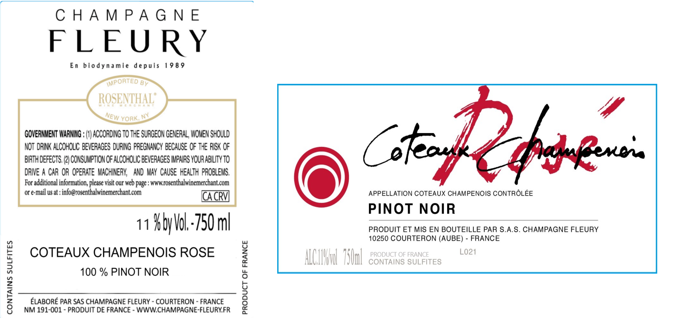 TABC label artwork for Champagne Fleury Coteaux Champenois Rose