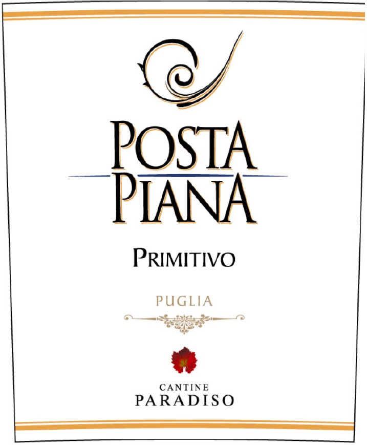 TABC label artwork for Cantine Paradiso Posta Piana Primitivo