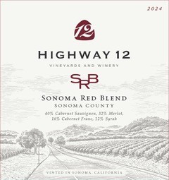TABC label artwork for Highway 12 Winery Sonoma Red Blend