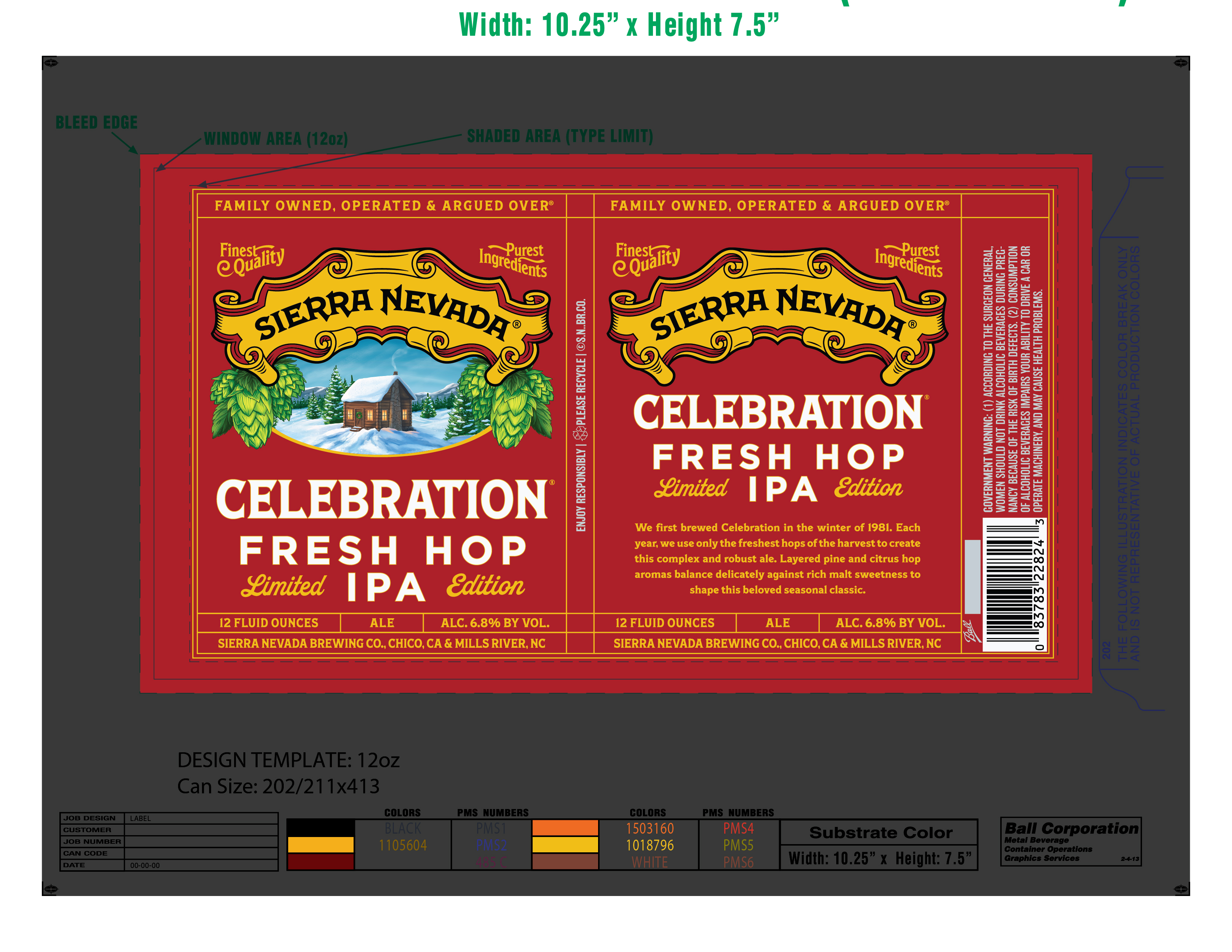 TABC label artwork for Sierra Nevada Celebration