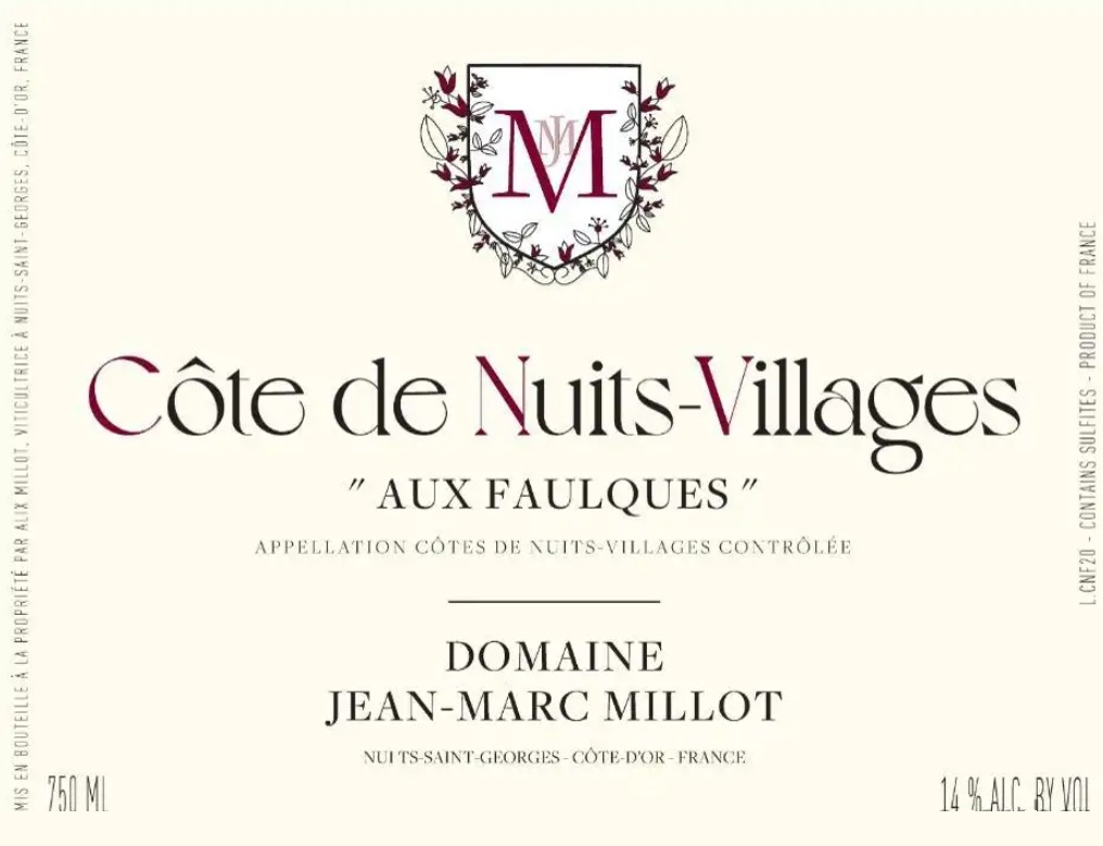 TABC label artwork for DOMAINE JEAN-MARC MILLOT AUX FAULQUES