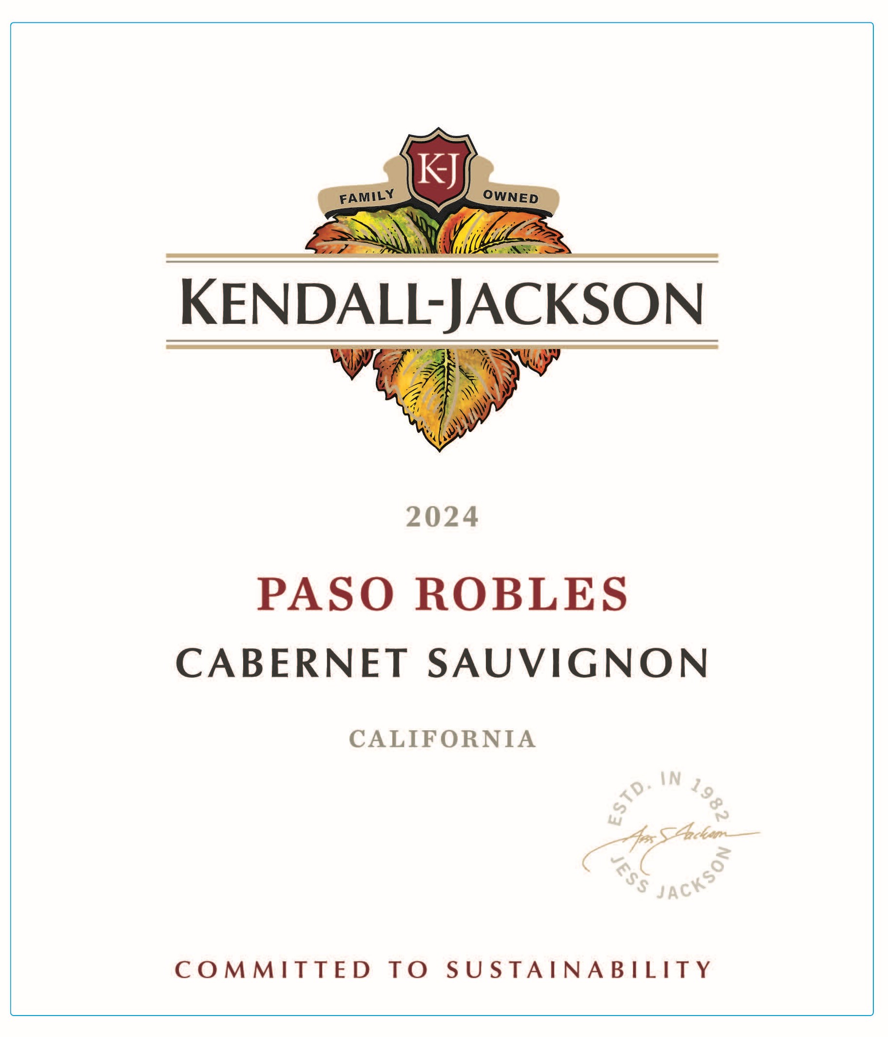 TABC label artwork for KENDALL JACKSON PASO ROBLES CABERNET SAUVIGNON