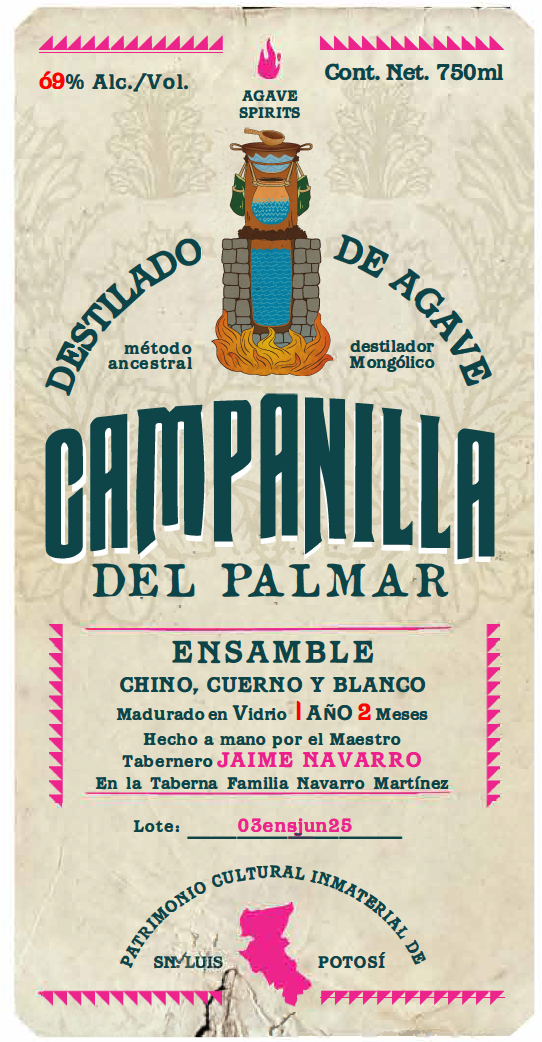 TABC label artwork for CAMPANILLA DEL PALMAR "CHINO, CUERNO Y BLANCO" JAIME NAVARRO