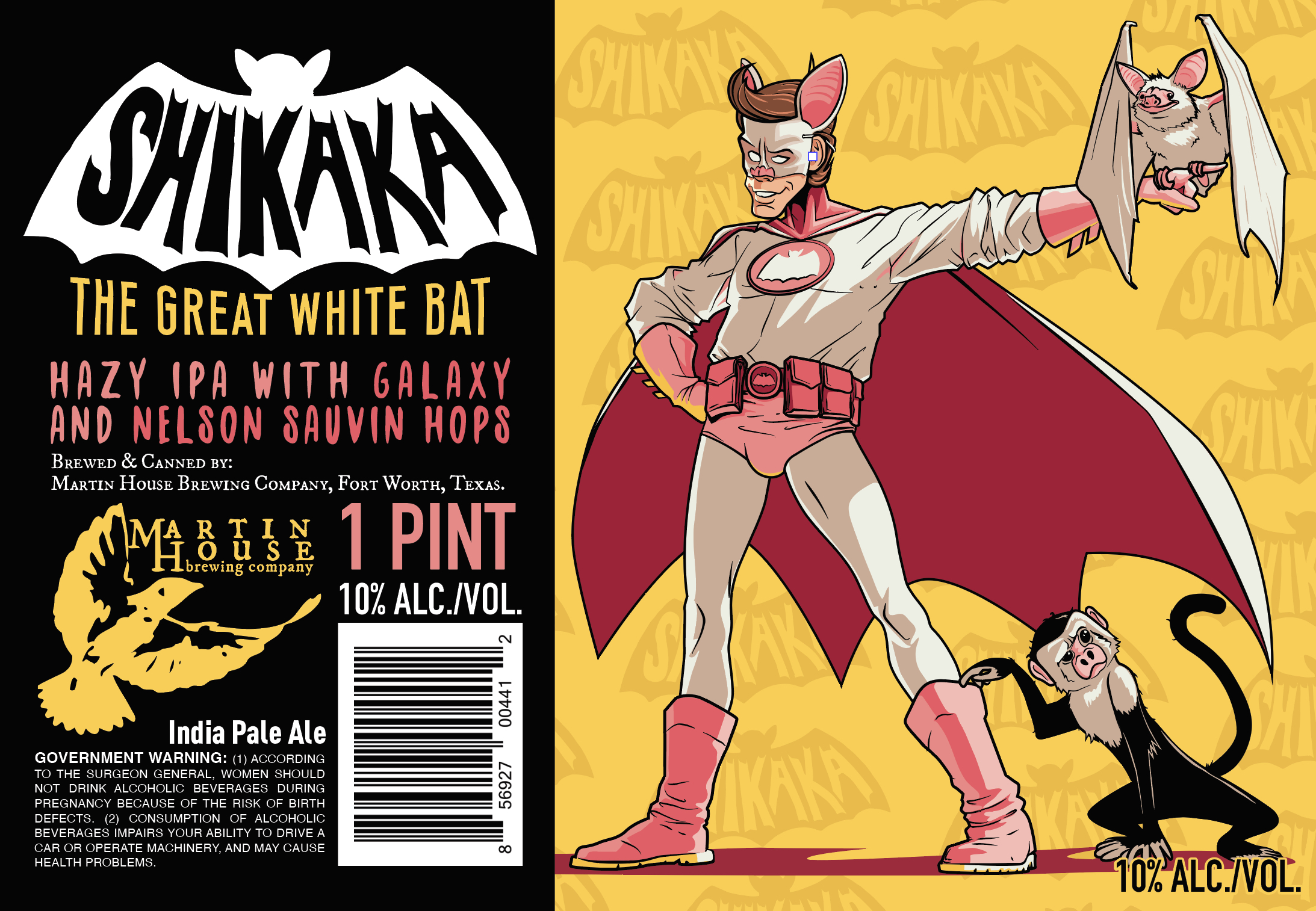 TABC label artwork for SHIKAKA - THE GREAT WHITE BAT