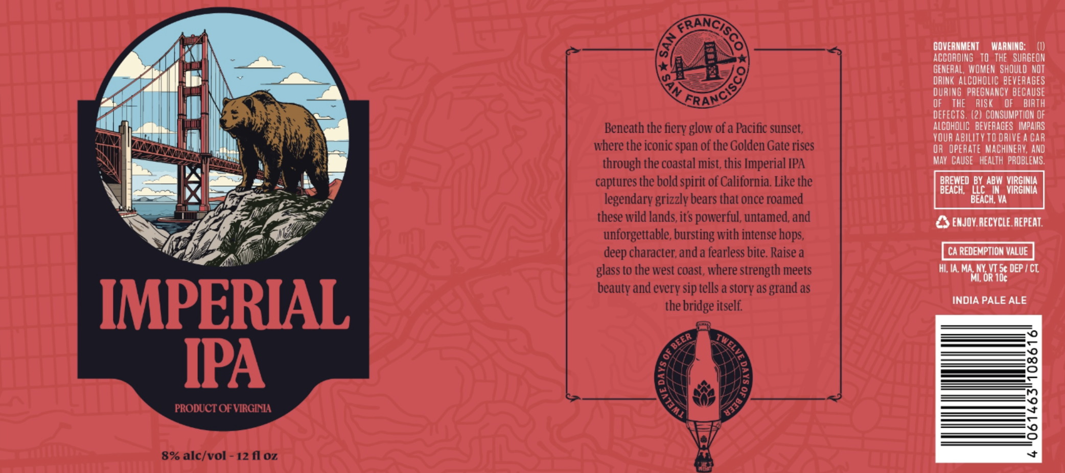 TABC label artwork for IMPERIAL IPA