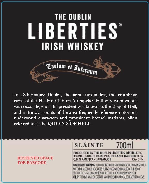 TABC label artwork for LIBERTIES QUEEN OF HELL 23YO SINGLE MALT IRISH WHISKEY