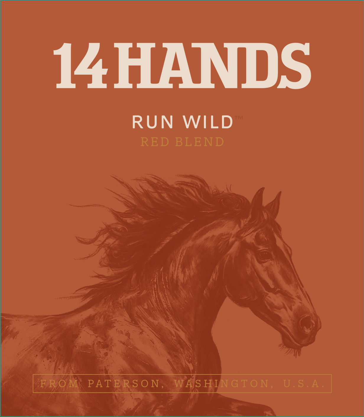 TABC label artwork for 14 Hands Red Blend Run Wild