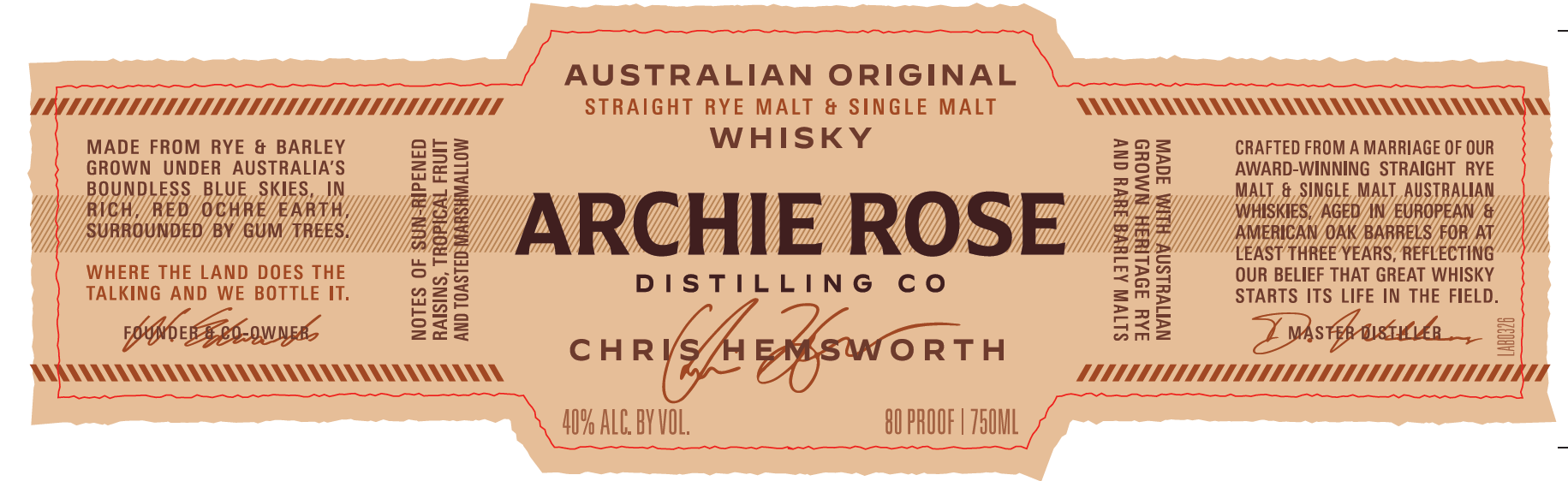 TABC label artwork for Archie Rose Distilling Co Straight Rye Malt & Single Malt Whisky