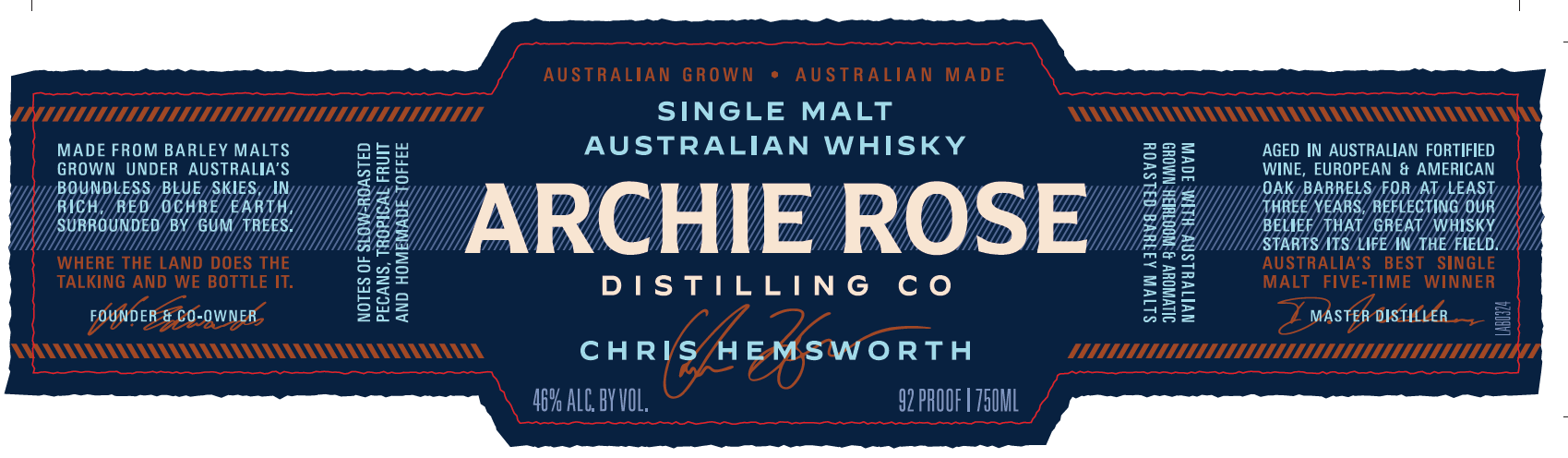TABC label artwork for Archie Rose Distilling Co Single Malt Australian Whisky