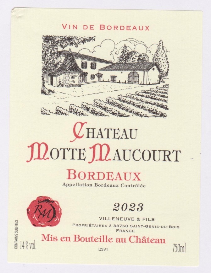 TABC label artwork for CHATEAU MOTTE MAUCOURT BORDEAUX