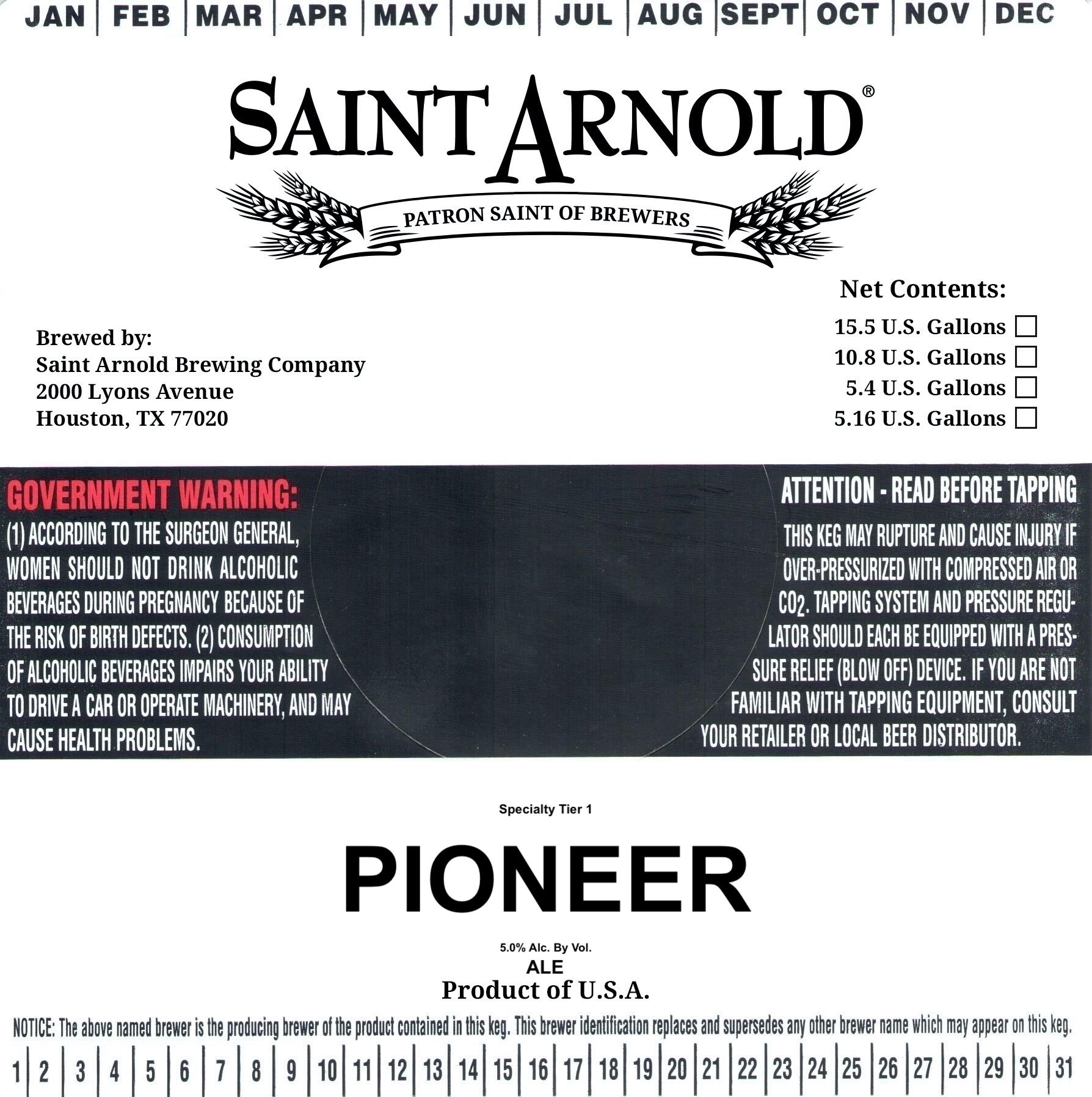TABC label artwork for PIONEER