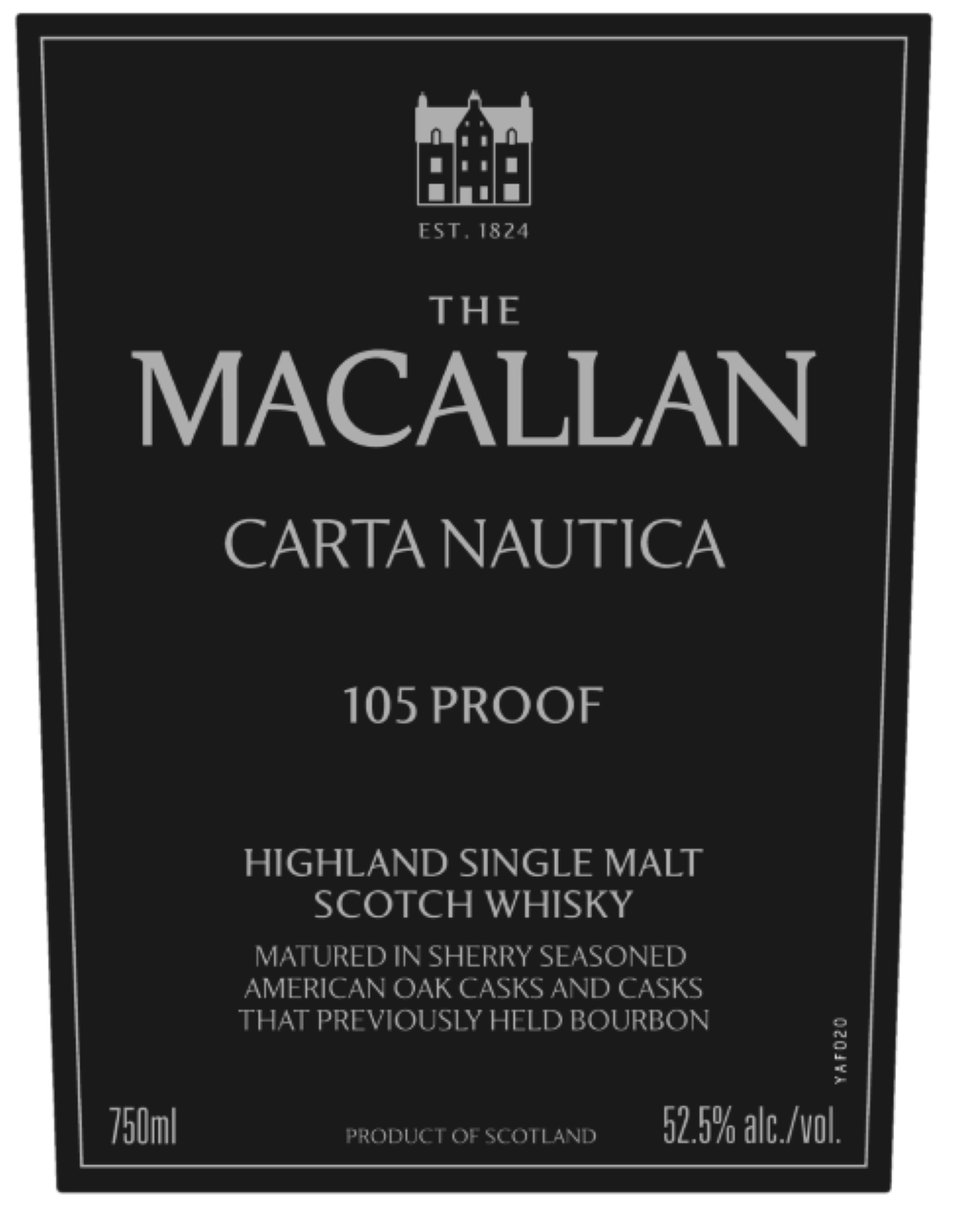 TABC label artwork for THE MACALLAN Carta Nautica 105 Proof
