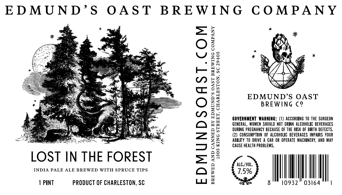 TABC label artwork for Edmund's Oast Brewing Co. Lost In The Forest