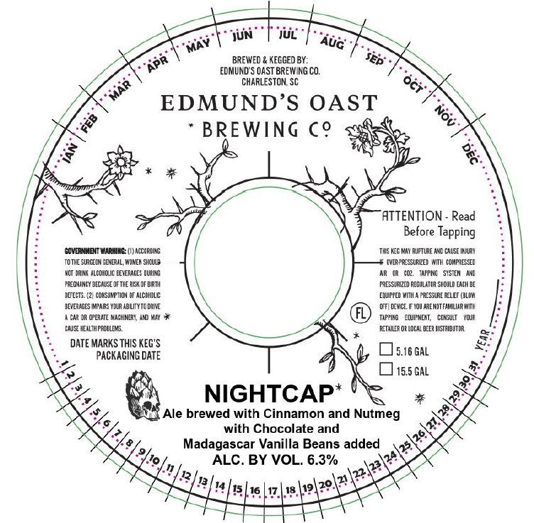 TABC label artwork for Edmund's Oast Brewing Co. Nightcap