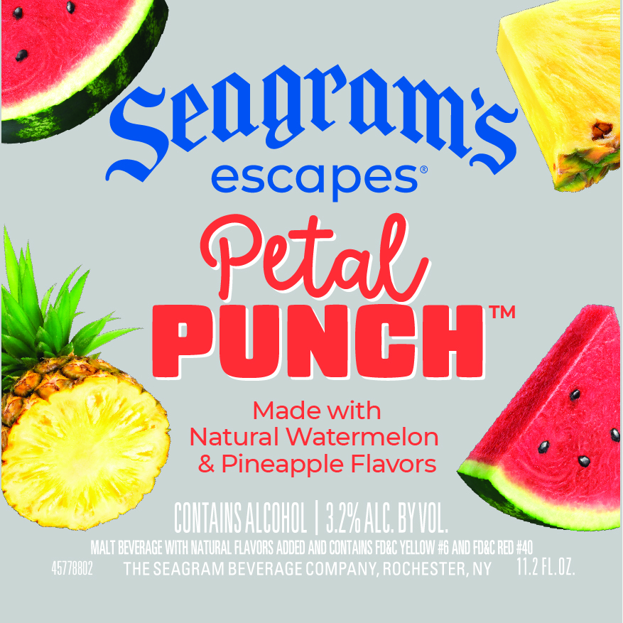 TABC label artwork for Seagram's Escapes Petal Punch 11.2 oz bottle 2026