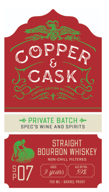 TABC label artwork for Copper & Cask Private Batch SP Batch #7