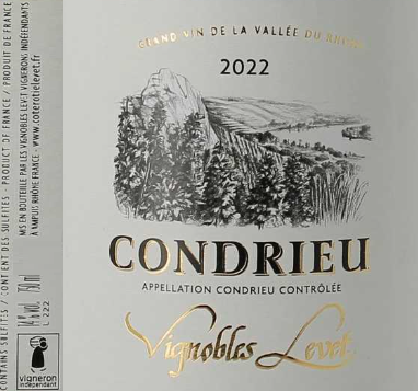 TABC label artwork for DOMAINE LEVET CONDRIEU