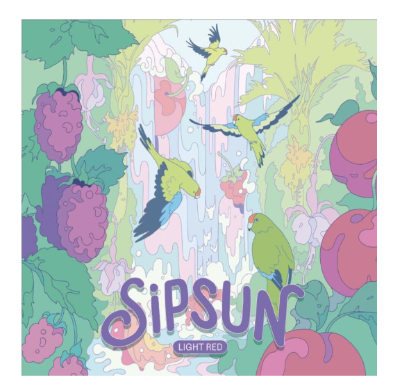 TABC label artwork for LIGHT RED - SIPSUN