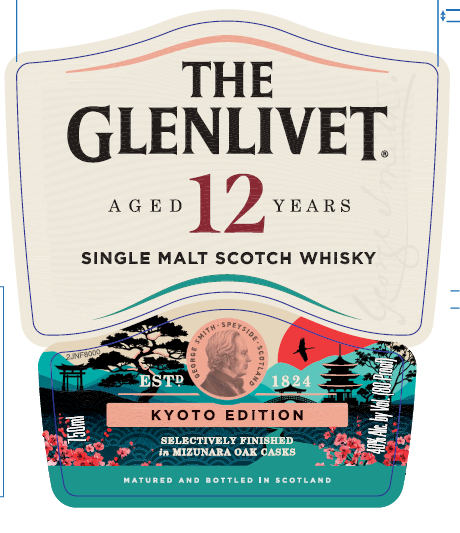 TABC label artwork for The Glenlivet 12 YO Kyoto Edition