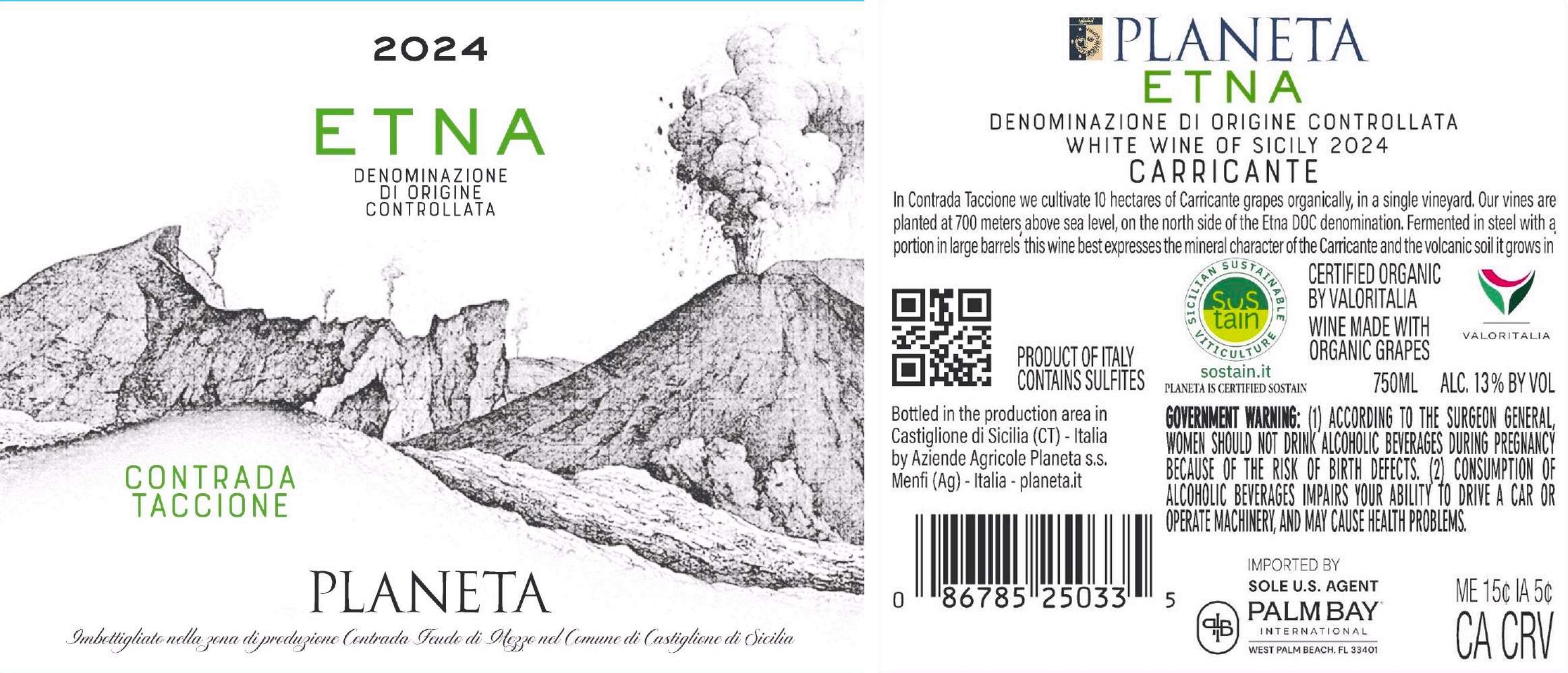 TABC label artwork for PLANETA ETNA BIANCO ORGANIC