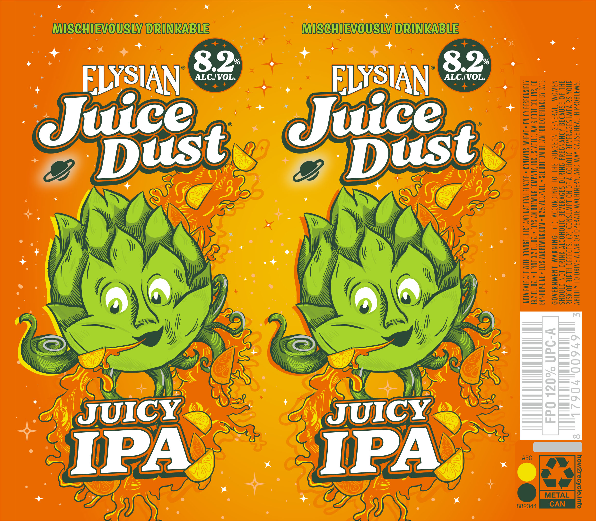 TABC label artwork for ELYSIAN JUICE DUST 19.2 OZ. CAN REVISION