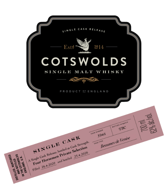 TABC label artwork for Cotswolds Single Cask Single Malt Whisky