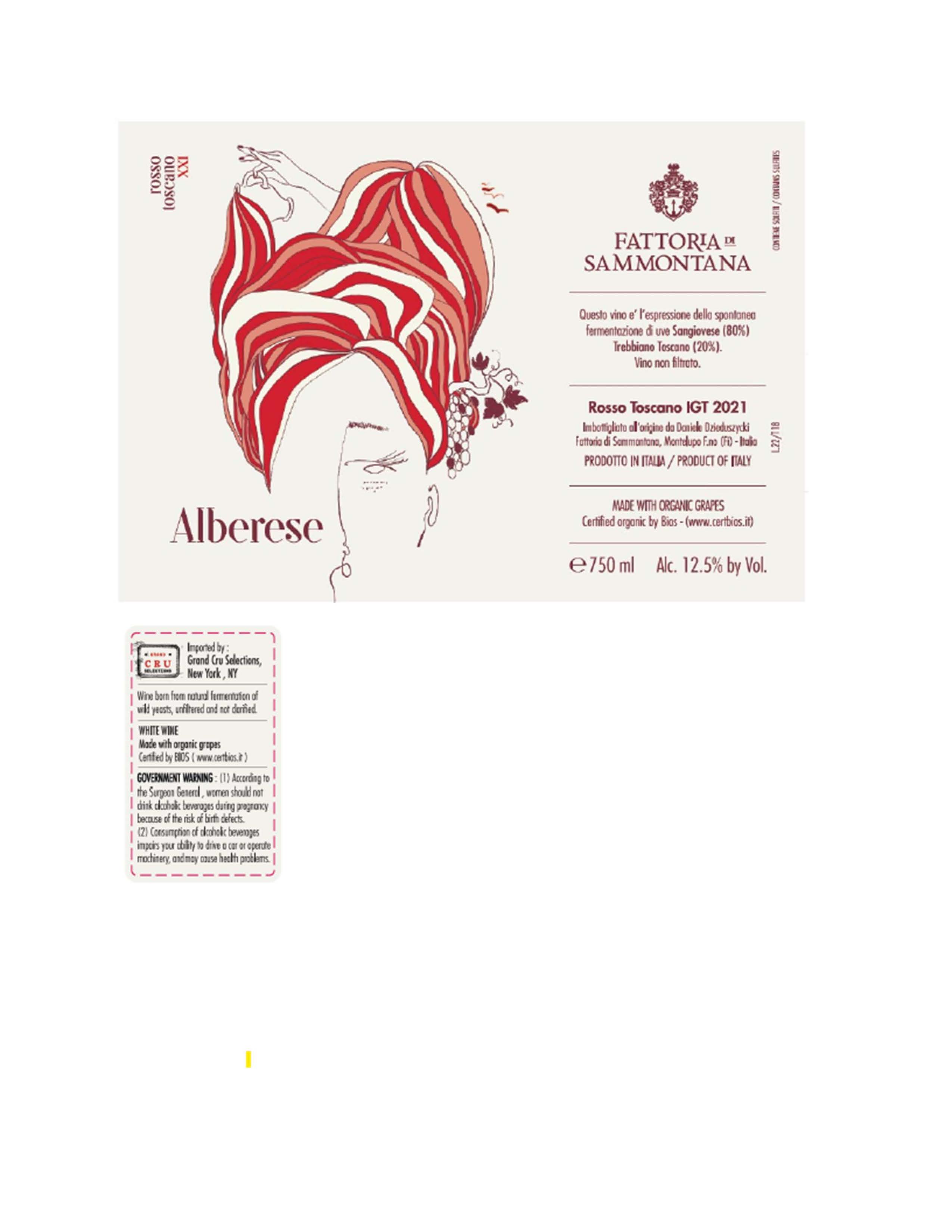 TABC label artwork for Fattoria di Sammontana Alberese Rosso Toscana IGT