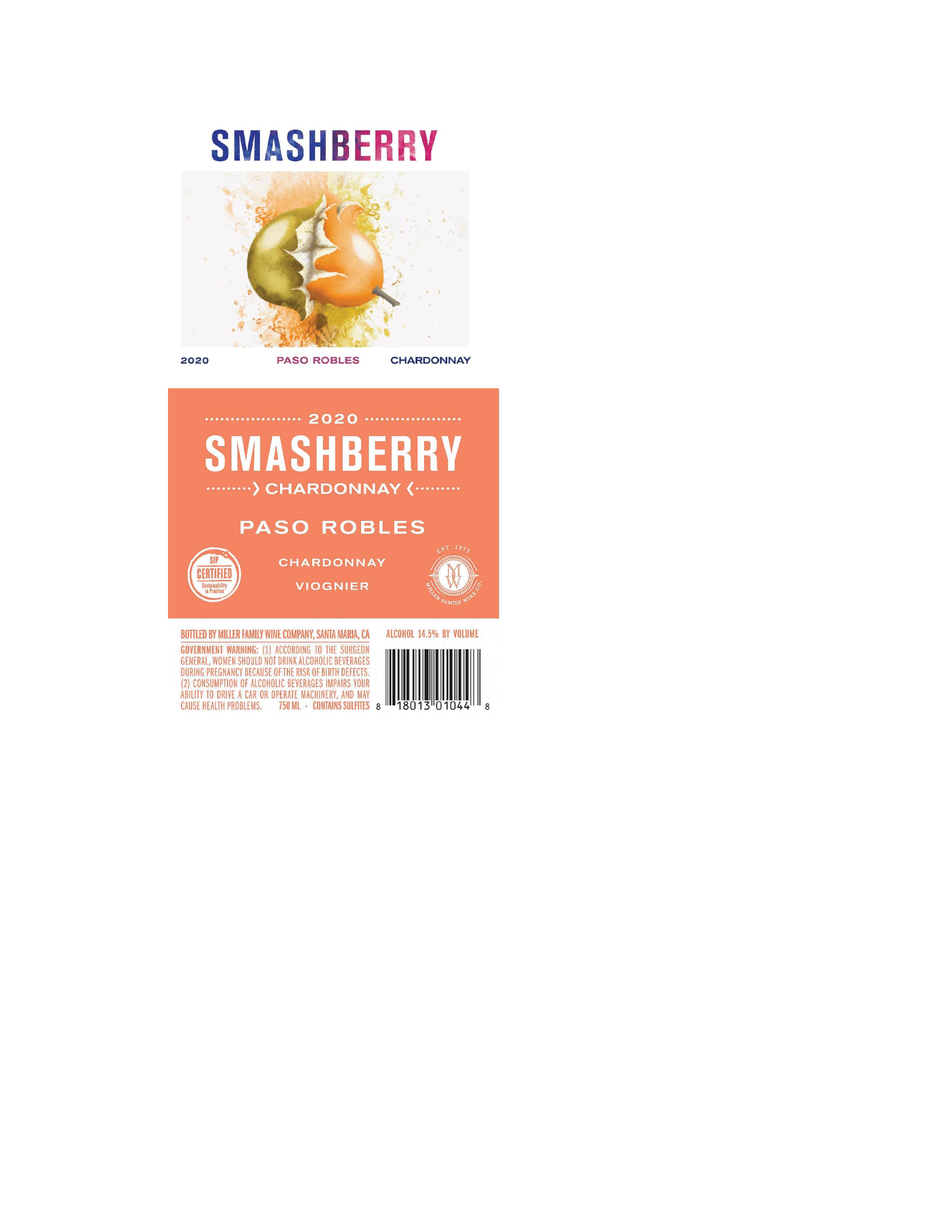 TABC label artwork for Smashberry Chardonnay