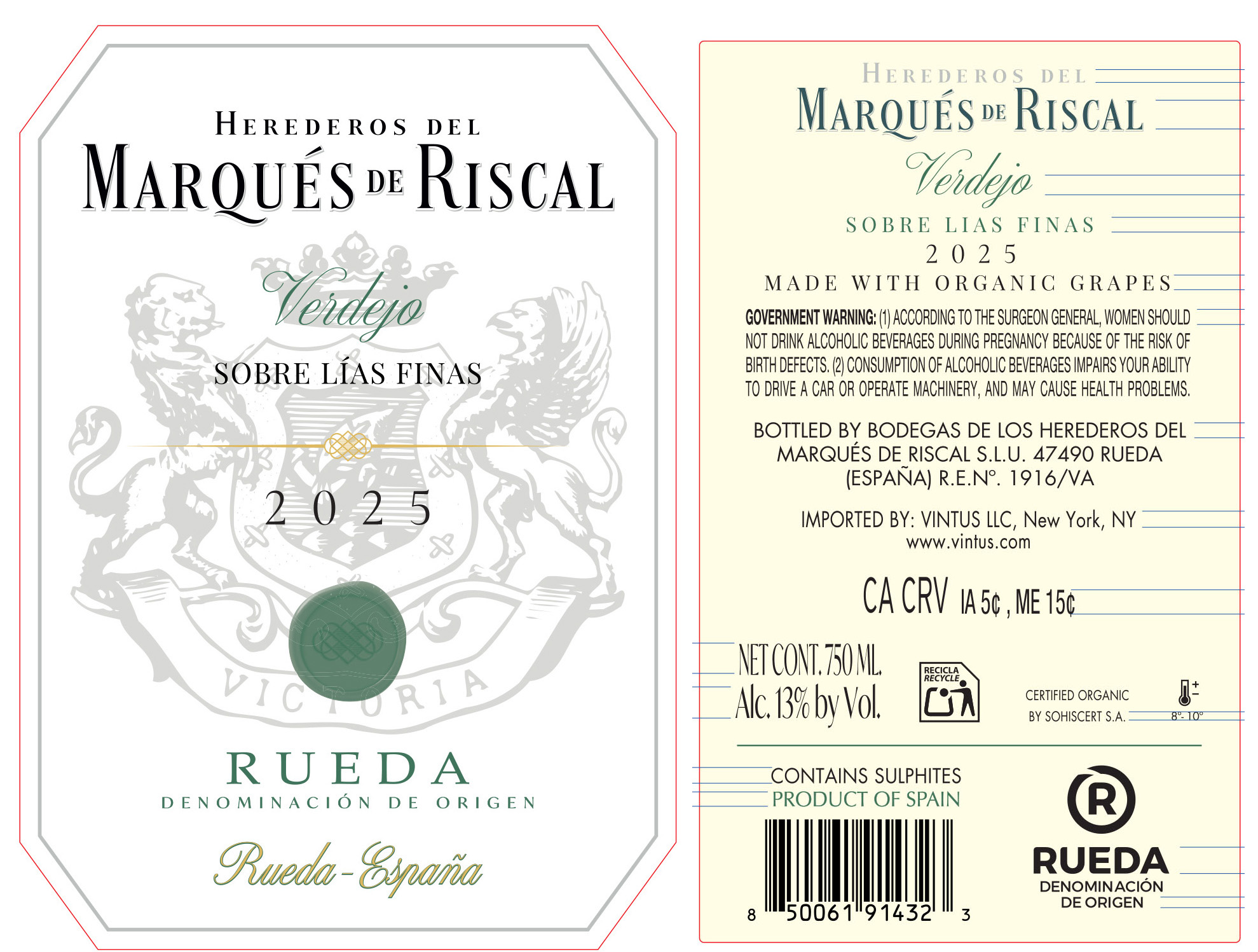 TABC label artwork for Marques de Riscal