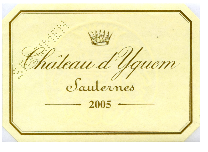 TABC label artwork for CHATEAU D'YQUEM SAUTERNES