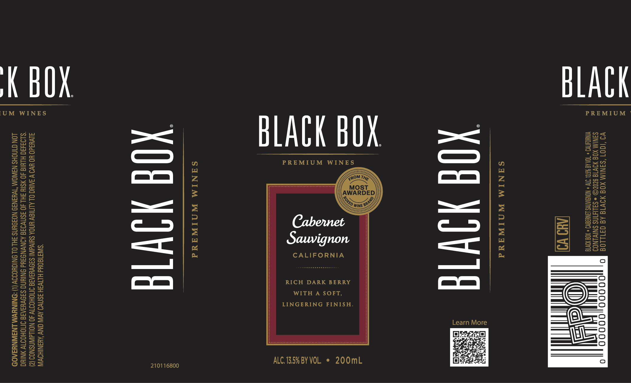 TABC label artwork for Black Box Cabernet Sauvignon California