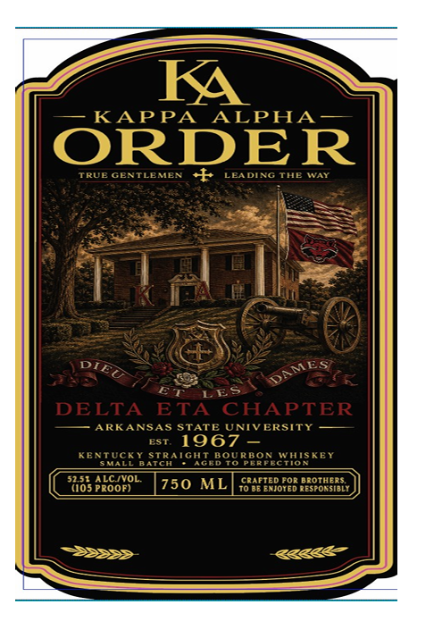 TABC label artwork for KAPPA ALPHA ORDER DELTA ETA CHAPTER