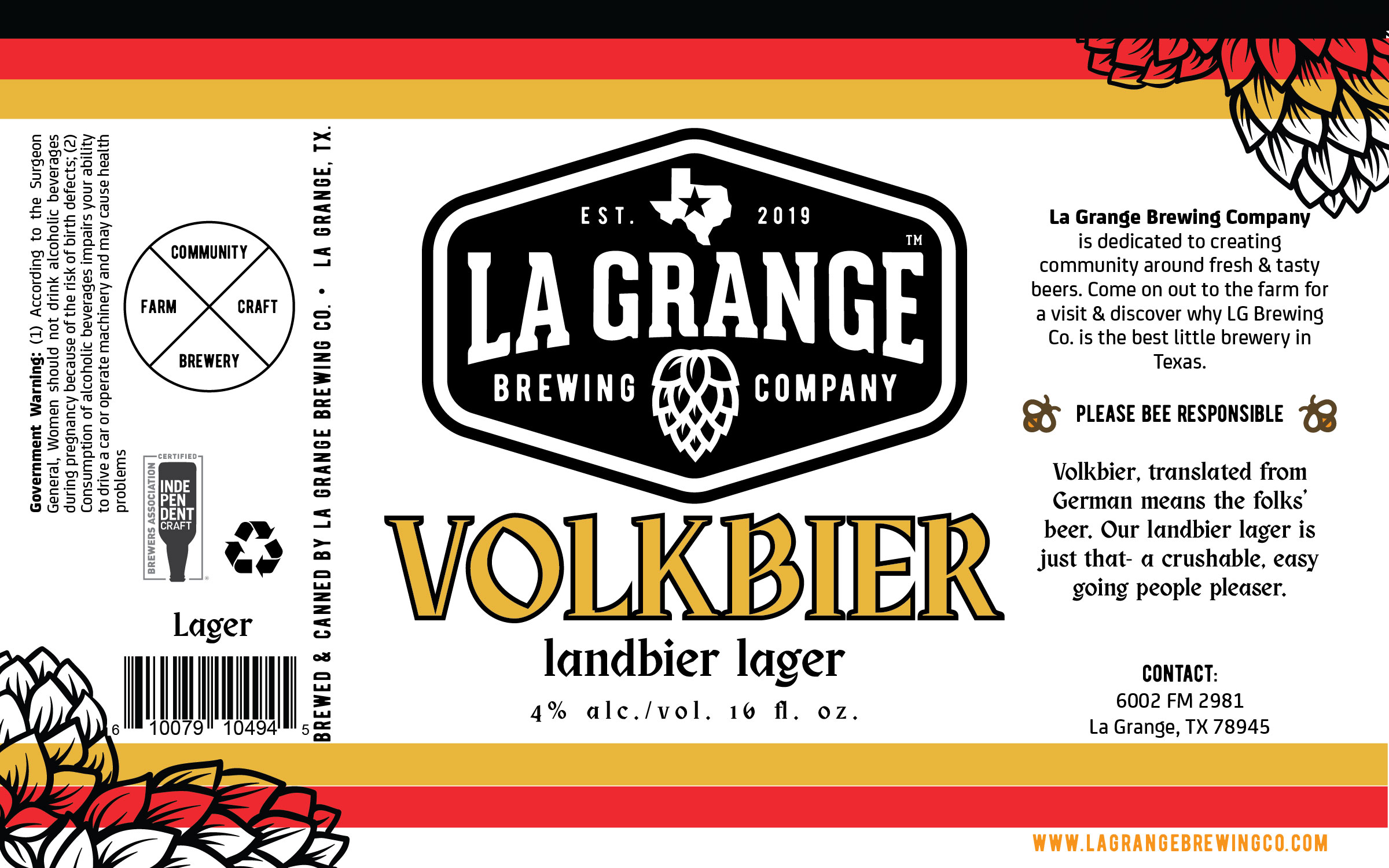 TABC label artwork for Volkbier