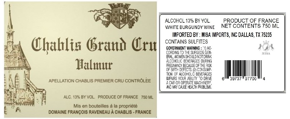 TABC label artwork for DOMAINE FRANCOIS RAVENEAU VALMUR