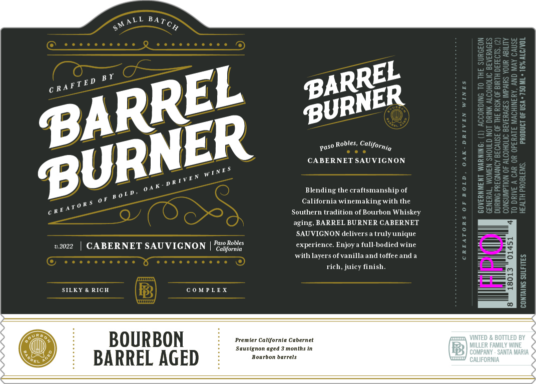 TABC label artwork for Barrel Burner Cabernet Sauvignon