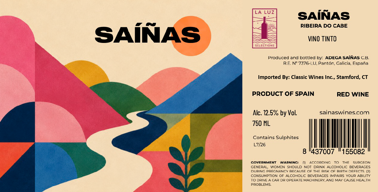 TABC label artwork for ADEGAS SAINAS