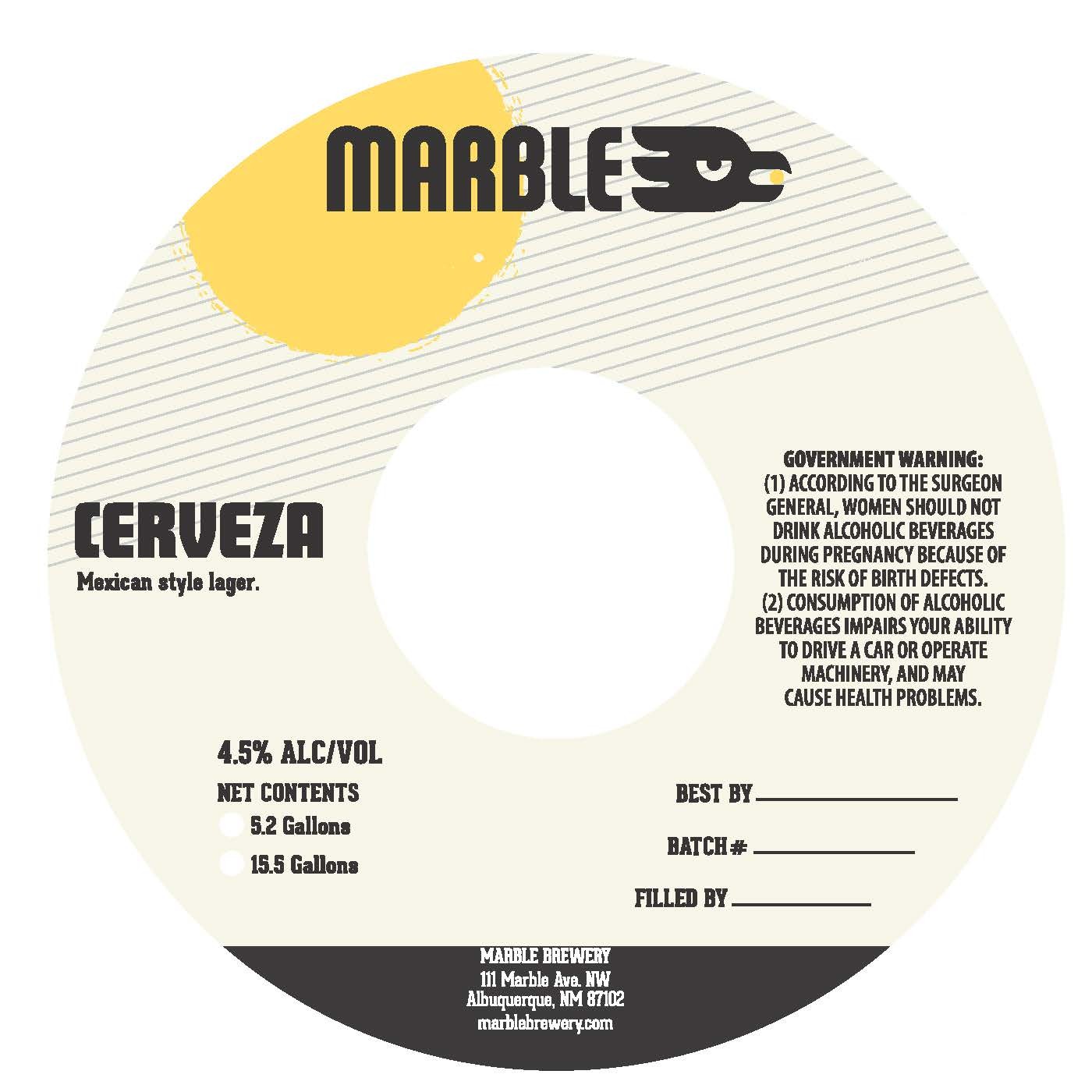 TABC label artwork for Cerveza