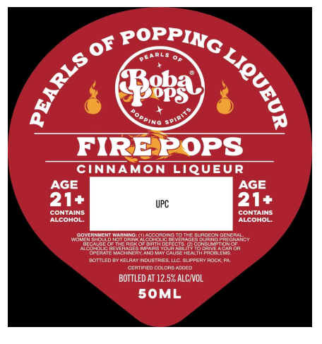 TABC label artwork for Boba Pops Fire Pops Cinnamon