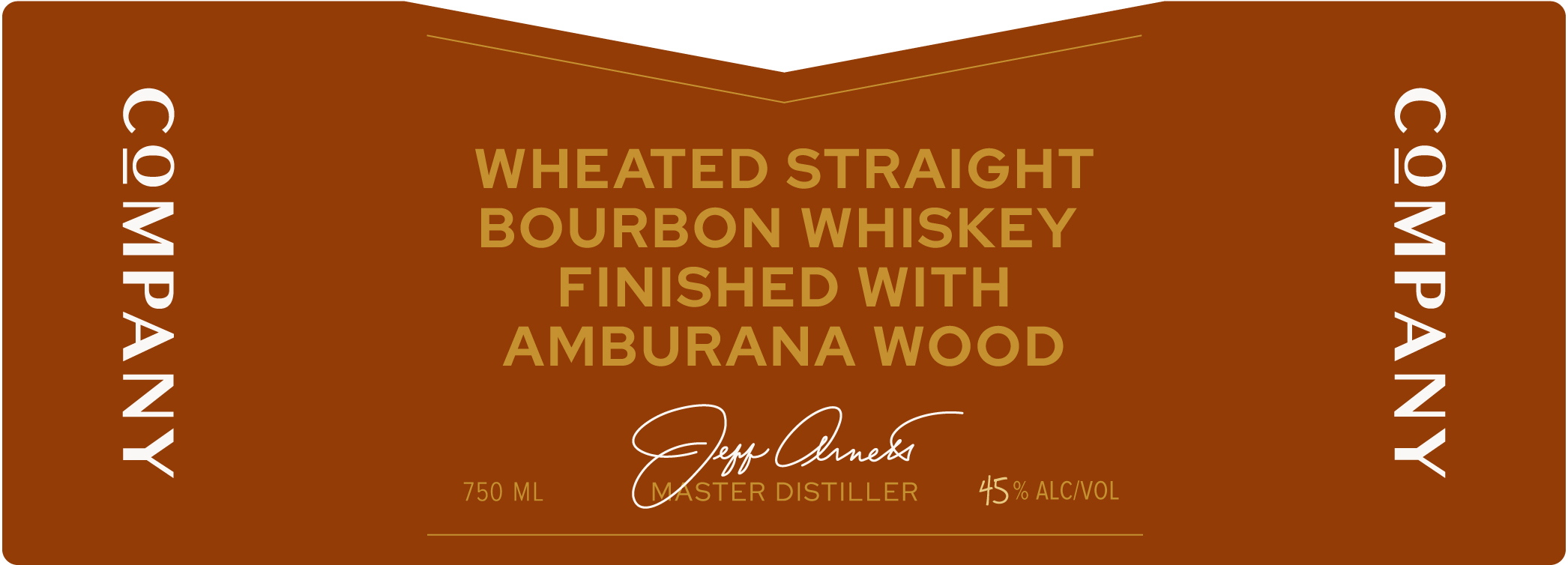 TABC label artwork for Company Wheated Straight Bourbon Whiskey Finished With Amburana Wood