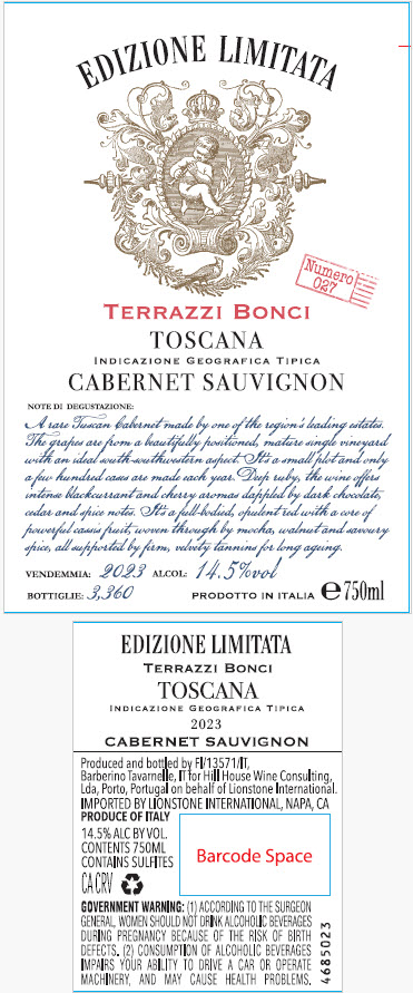 TABC label artwork for EDIZIONE LIMITATA NUMERO 027 TERRAZZI BONCI