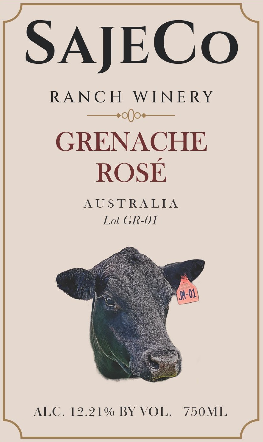 TABC label artwork for SAJECo Ranch Winery Grenache Rosé